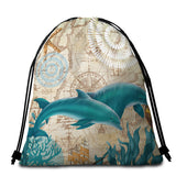 Dolphin Love Round Beach Towel