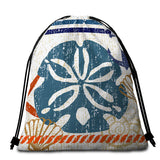 Beachy Sand Dollar Round Beach Towel