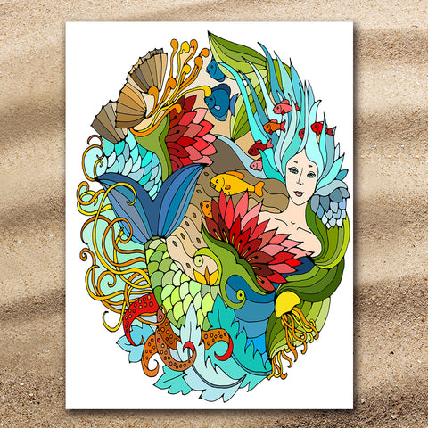 The Happy Mermaid Jumbo Beach Towel