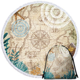 Nautical Chart Round Beach Towel