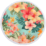 Hibiscus Passion Round Beach Towel