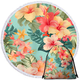 Hibiscus Passion Round Beach Towel