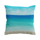 Beachy Blues Beach Painting Outdoor Cushion Cover
