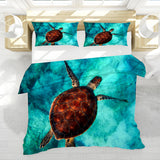 Sea Turtle Vibes Reversible Bed Cover Set