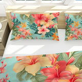 Hibiscus Passion Reversible Bed Cover Set