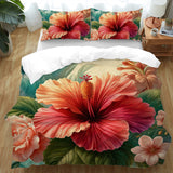 Hibiscus Flower Quilt Cover Set