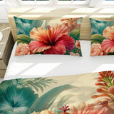 Hibiscus Flower Reversible Bed Cover Set