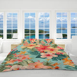 Hibiscus Passion Reversible Bed Cover Set