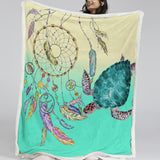 The Dreamcatcher and Sea Turtle Sherpa Blanket