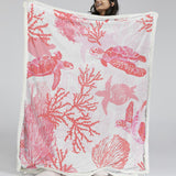 Red Coral Wonders Bedspread Blanket