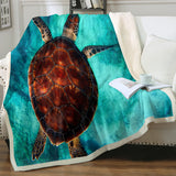 Sea Turtle Vibes Bedspread Blanket