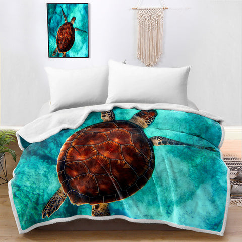 Sea Turtle Vibes Bedspread Blanket