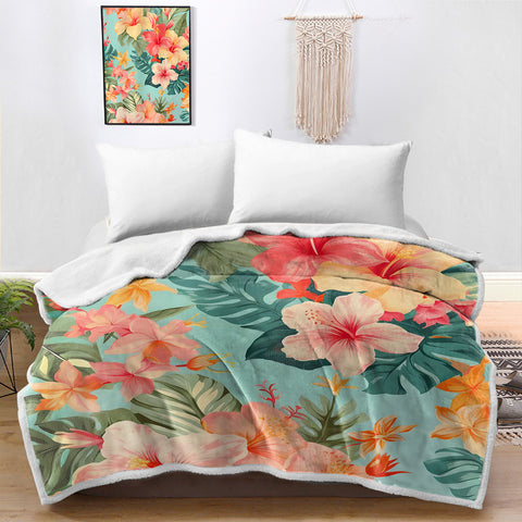 Hibiscus Passion Bedspread Blanket