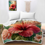 Hibiscus Flower Bedspread Blanket