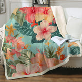 Hibiscus Passion Soft Sherpa Blanket