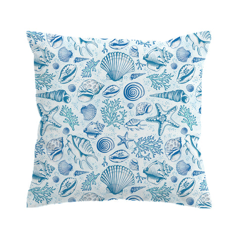 Blue Seashells Cushion Cover