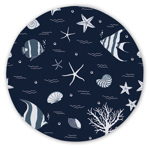 Blue Ocean Round Sand-Free Towel