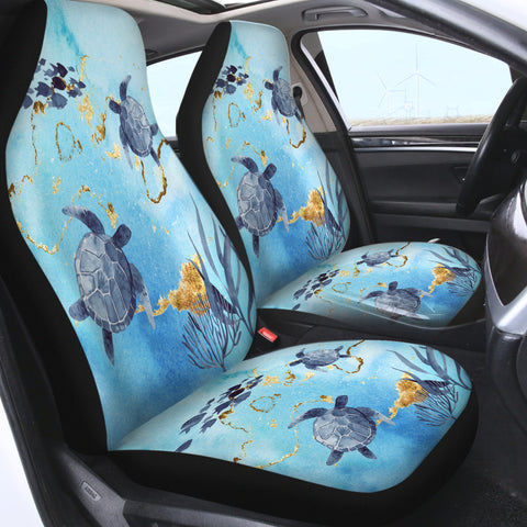 Golden Sea Turtle Bay Car Seat Cover