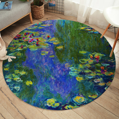 Claude Monet Water Lilies Round Floor Mat