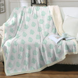Coral Mint Soft Sherpa Blanket