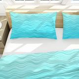 Waves of Blue Reversible Bed Cover Set