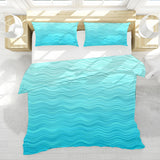 Waves of Blue Reversible Bed Cover Set