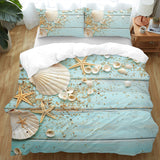 Coastal cotton doona cover set - design view 1