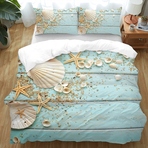 Coastal cotton doona cover set - design view 1