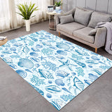 Blue Seashells Floor Mat