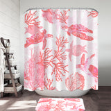 Red Coral Wonders Shower Curtain