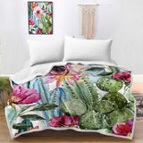 Colourful Cacti Soft Sherpa Blanket