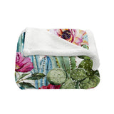Colourful Cacti Soft Sherpa Blanket