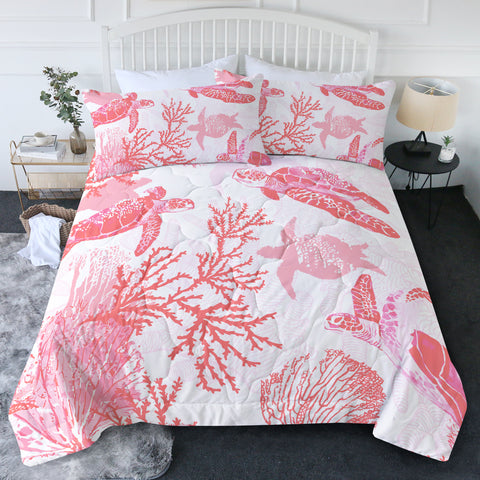 Red Coral Wonders New Quilt Set