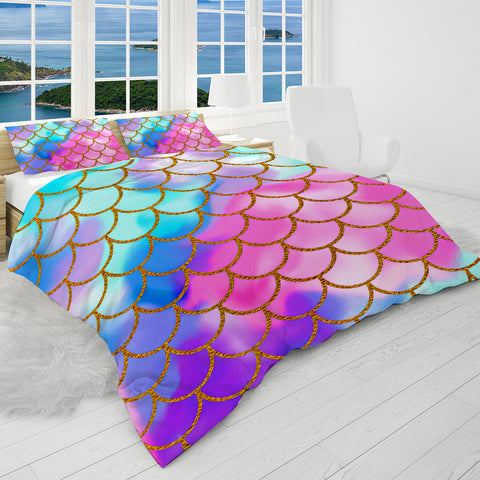 Mermaid Passion Reversible Bed Cover Set