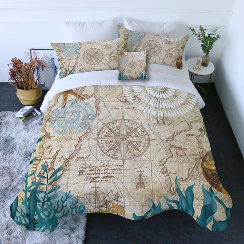 Nautical Chart Quilt Set