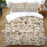 Brown Seashells Quilt Cover Set