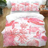 Red Coral Wonders Quilt Cover Set