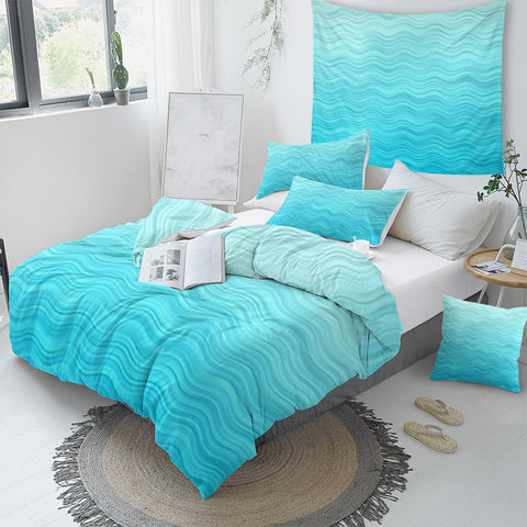 Waves of Blue Quilt Cover Set