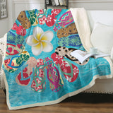 Flip Flop Flower Soft Sherpa Blanket