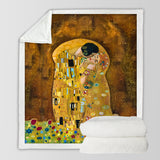 Gustav Klimt The Kiss Soft Sherpa Blanket