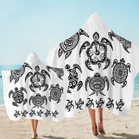 Pacific Turtle Dance Hooded Towel