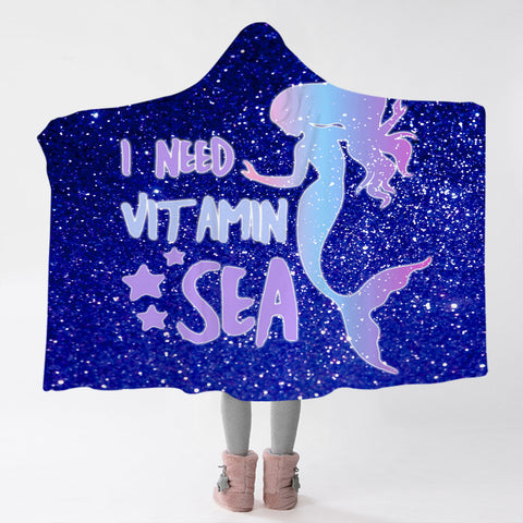 i Need Vitamin Sea Cosy Hooded Blanket