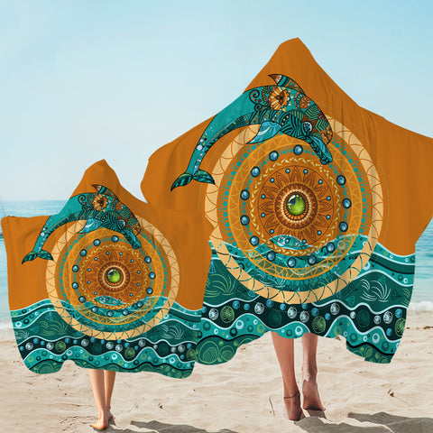 Dolphin Mandala Hooded Towel