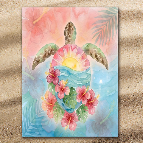 Sea Turtle Sunrise Jumbo Towel