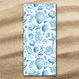 Blue Seashells Jumbo Beach Towel