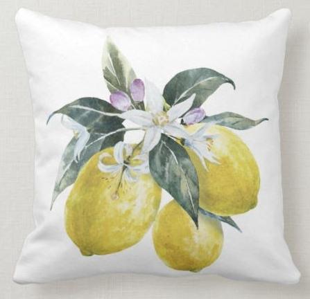 Lemon Flowers Outdoor Cushion Cover