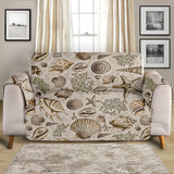 Brown Seashells Sofa Cover