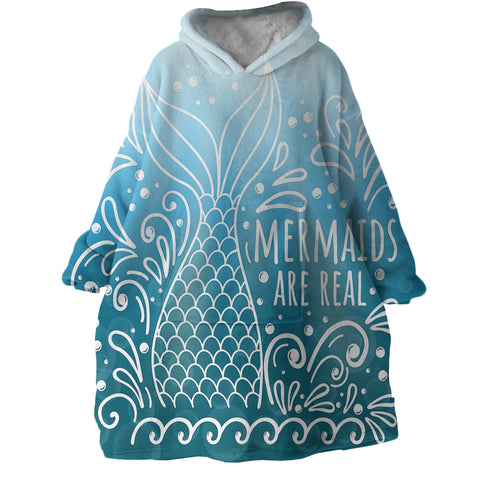 Mermaids Are Real Wearable Blanket Hoodie