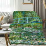 Claude Monet The Water Lily Pond Flannel Fleece Blanket