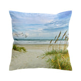 My Happy Place Beach Painting Outdoor Cushion Cover